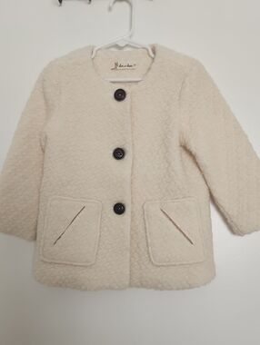 Kids Cream Pea Coat by Lou Lou & Company
